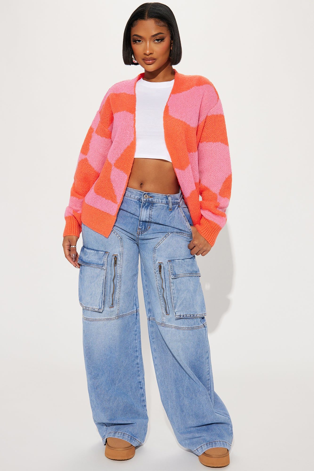 All Mixed Up Cardigan - Pink/combo sold by Fashion Nova product image thumbnail 2