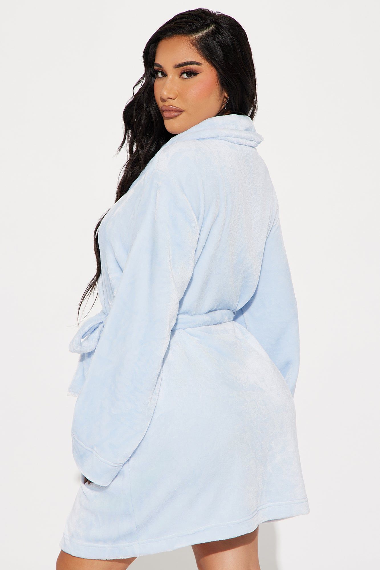 Major Relaxation Plush PJ Robe - Light Blue sold by Fashion Nova product image thumbnail 4