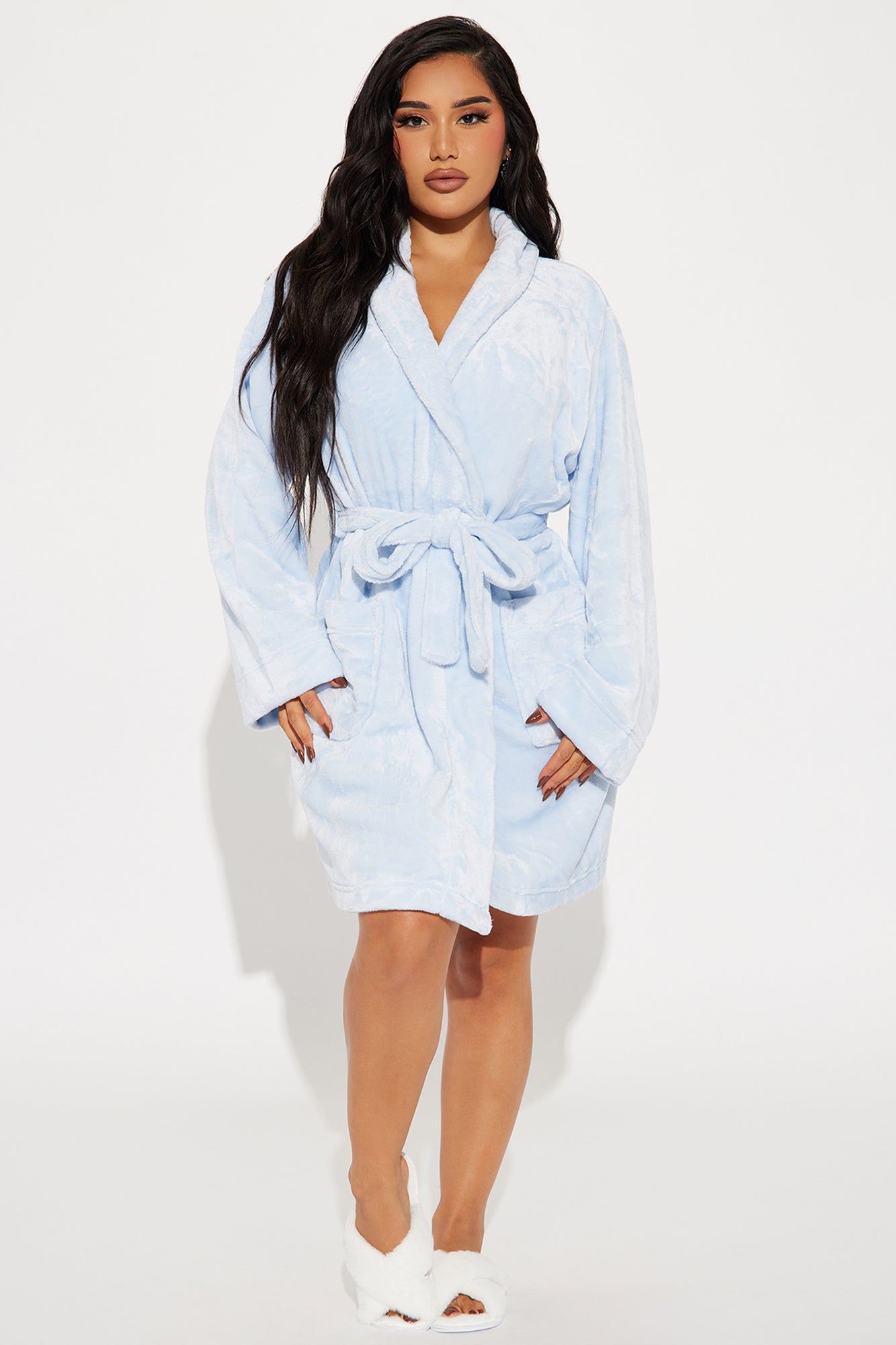 Major Relaxation Plush PJ Robe - Light Blue sold by Fashion Nova product image thumbnail 2