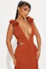 Draping Dreams Chiffon Maxi Dress - Rust sold by Fashion Nova