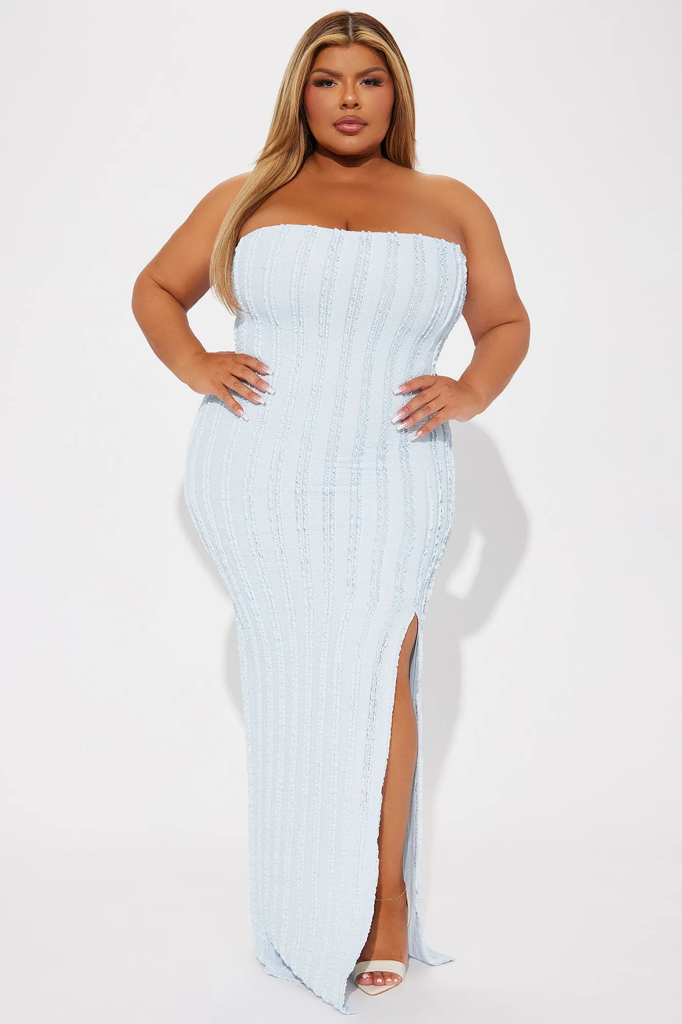 Maribel Textured Maxi Dress - Light Blue sold by Fashion Nova product image thumbnail 4