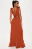Draping Dreams Chiffon Maxi Dress - Rust sold by Fashion Nova