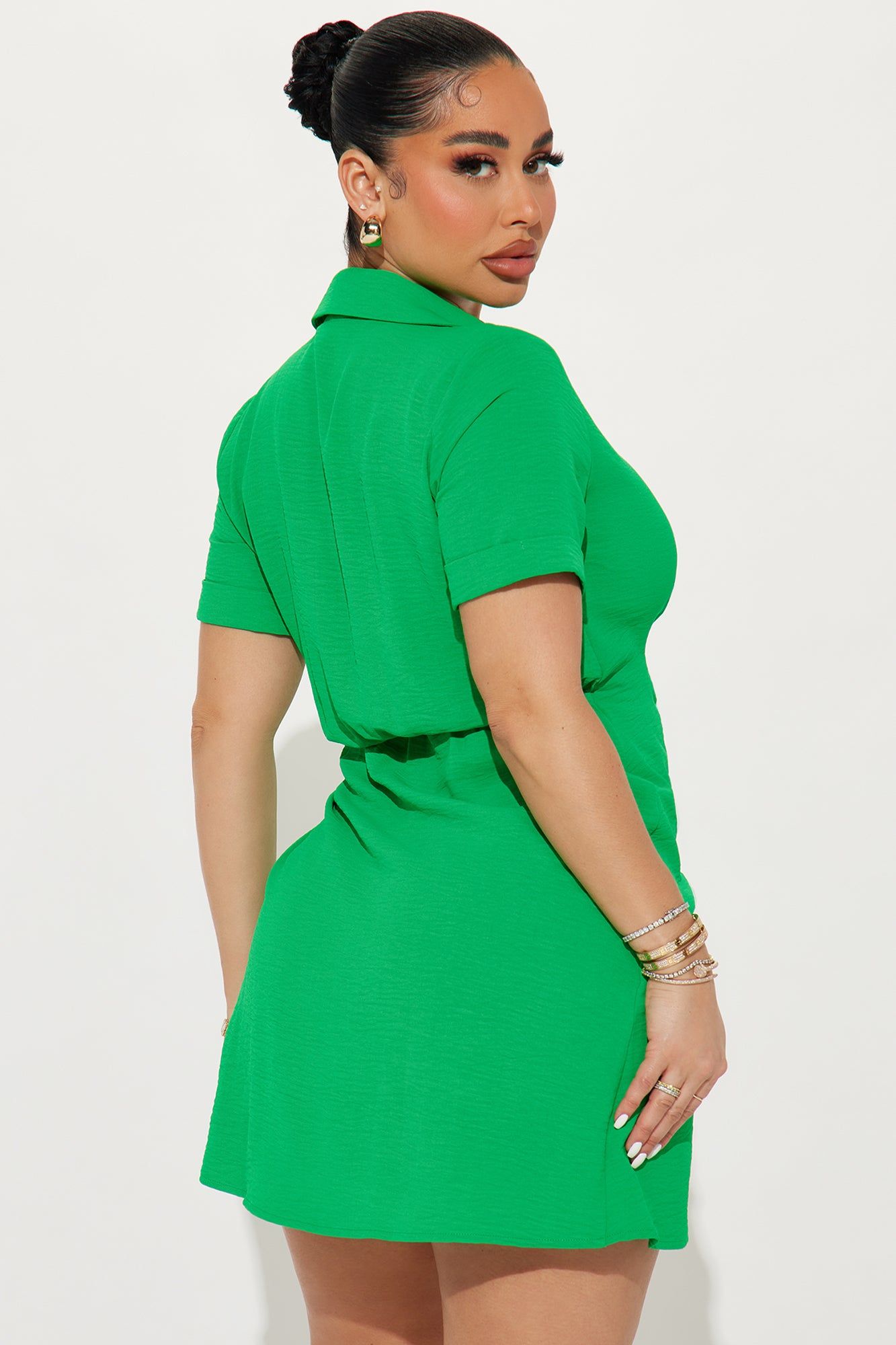 Wynona Wrap Mini Dress - Kelly Green sold by Fashion Nova product image thumbnail 3