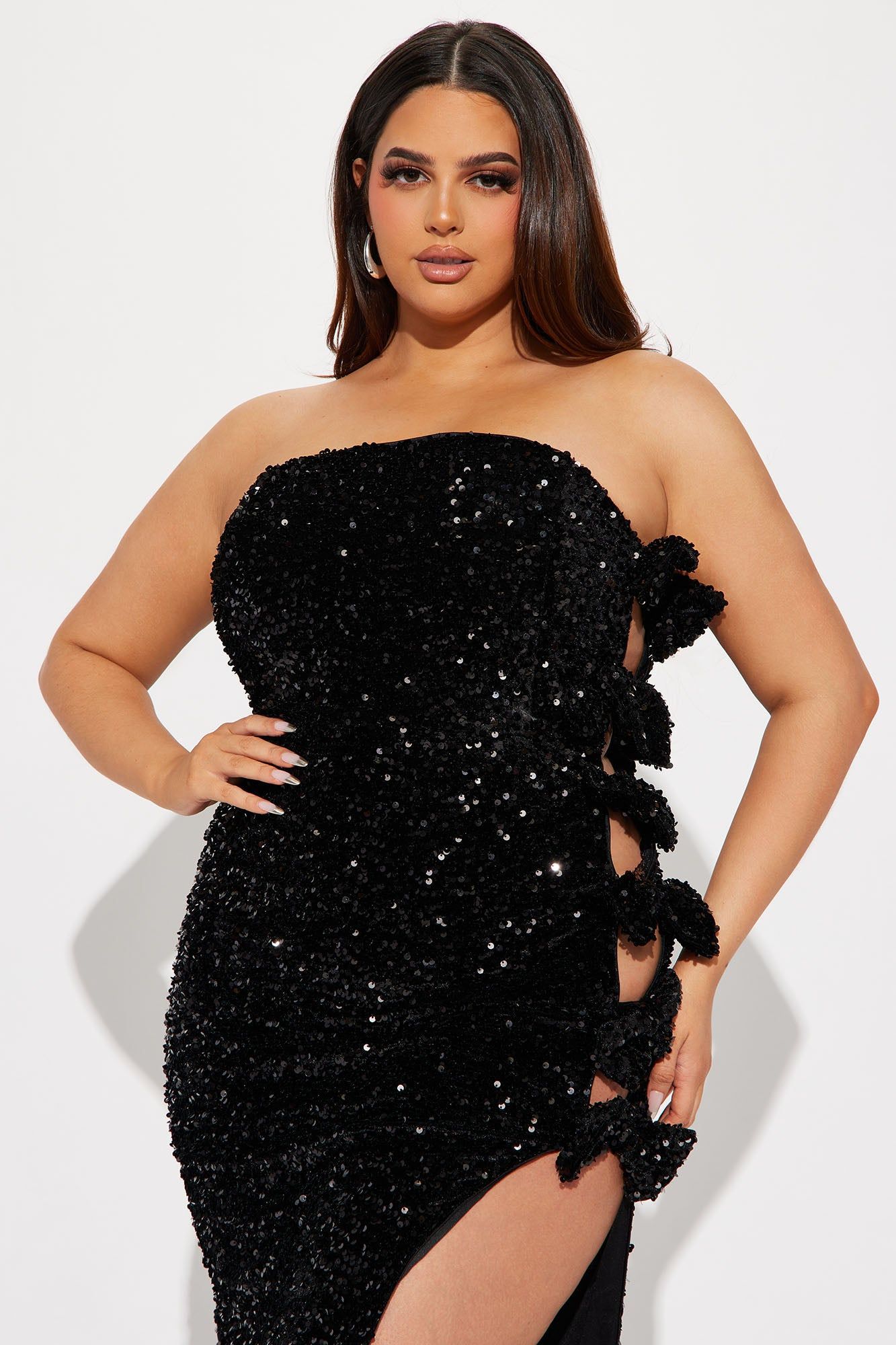Emily Sequin Bow Gown - Black sold by Fashion Nova product image thumbnail 6