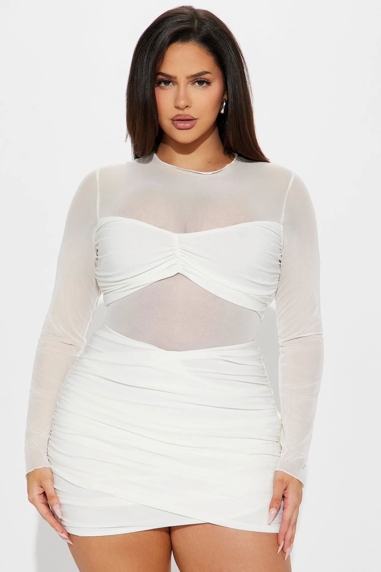 Mai Mesh Micro Mini Dress - Ivory sold by Fashion Nova product image thumbnail 5
