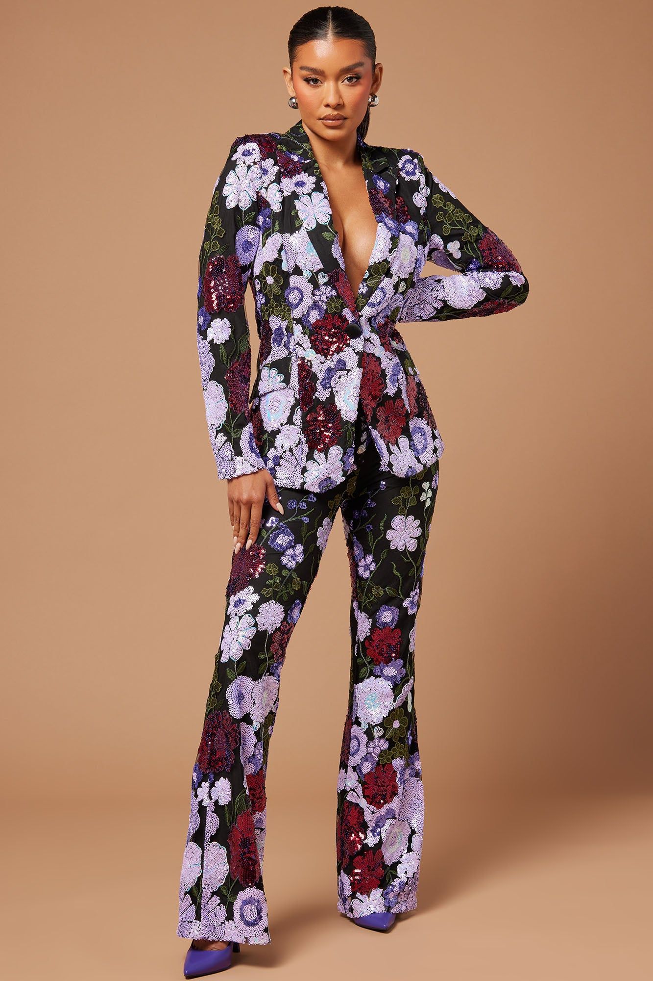 Nadia Sequin Blazer - Purple/combo sold by Fashion Nova product image thumbnail 2