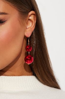Be My Ornament Earrings - Red sold by Fashion Nova