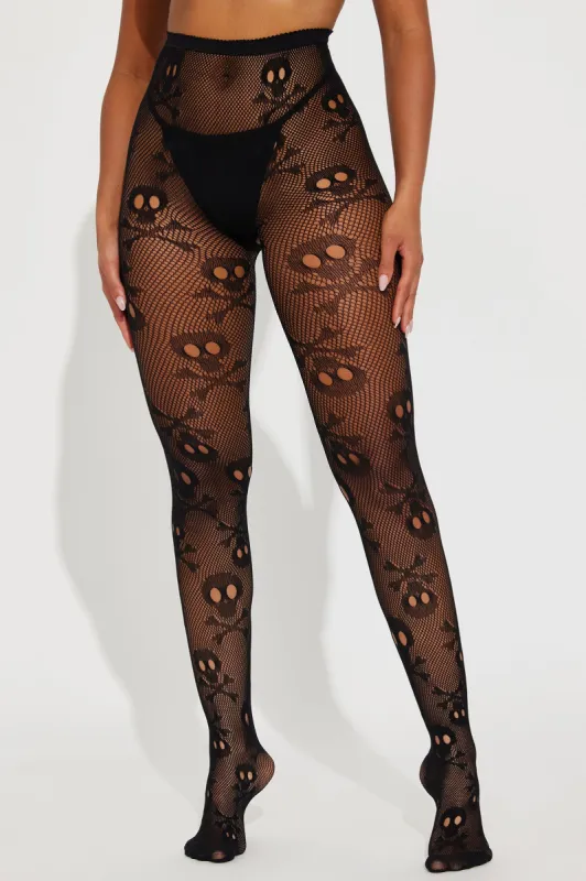 Skeleton Touch Fishnet Tights - Black sold by Fashion Nova