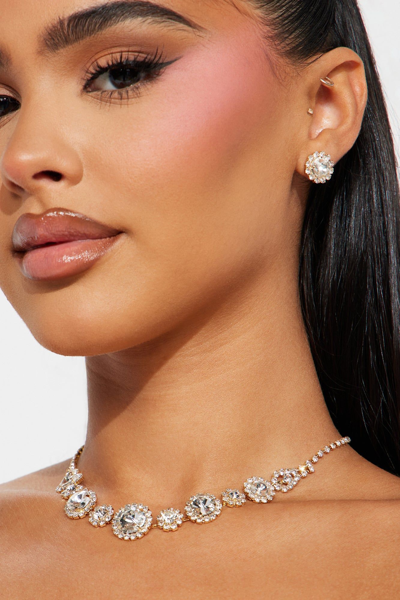 Wedding Reception Necklace And Earring Set - Gold sold by Fashion Nova