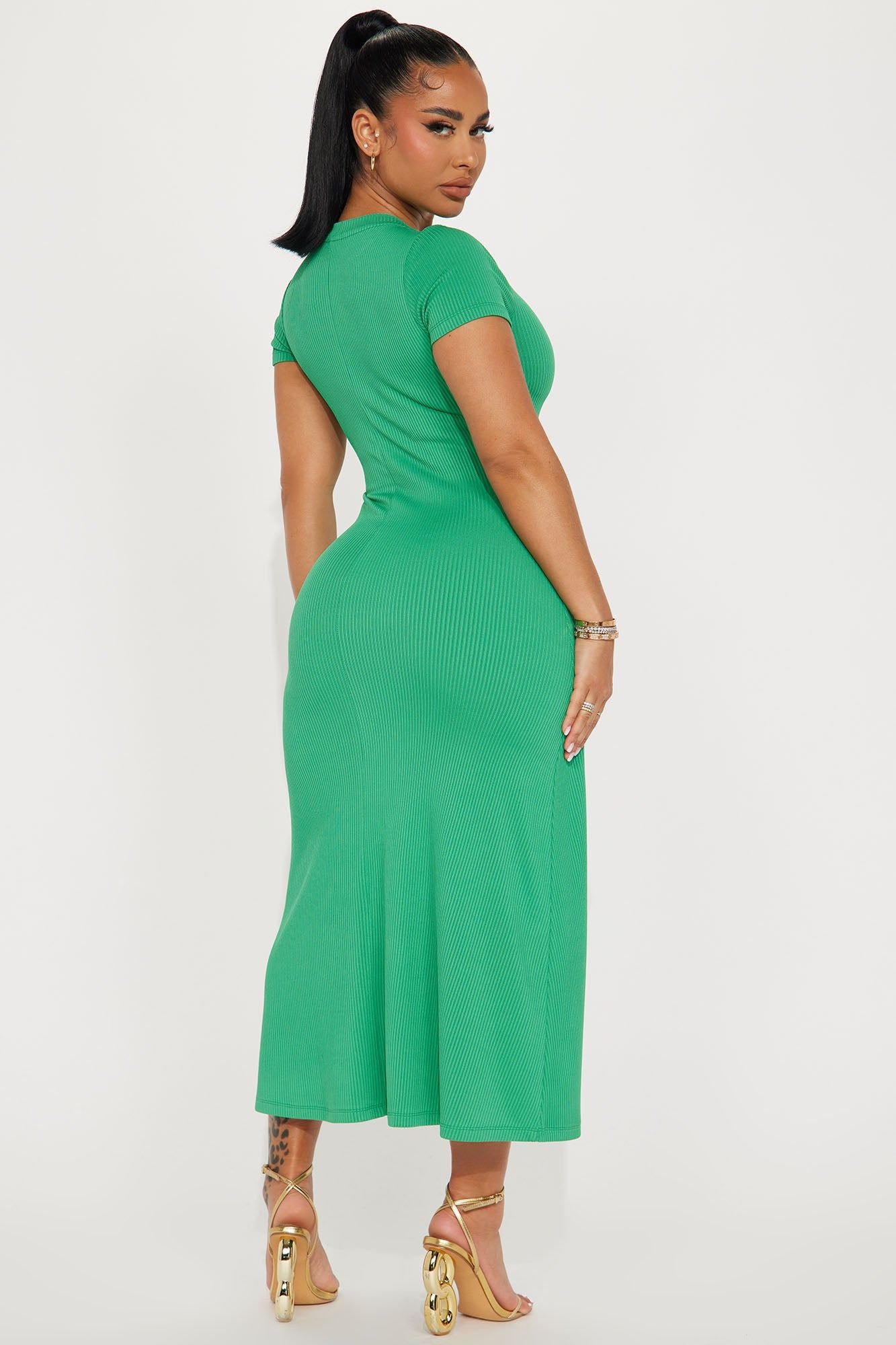 Madison Ribbed Midi Dress - Green sold by Fashion Nova product image thumbnail 3