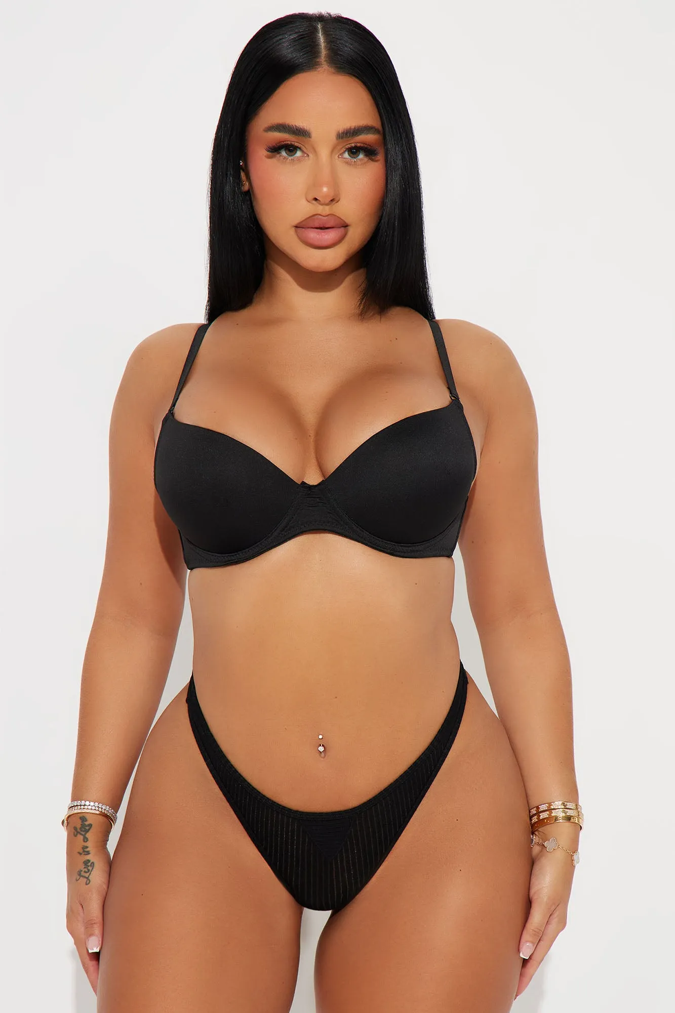 On Repeat Ribbed Thong Panty - Black sold by Fashion Nova product image thumbnail 2