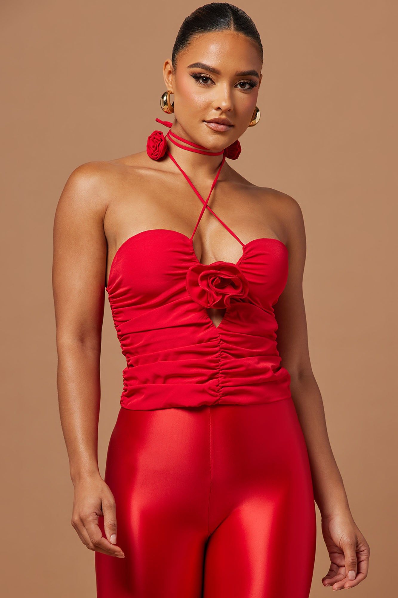 Rayla Rose Ruched Mini Top - Red sold by Fashion Nova