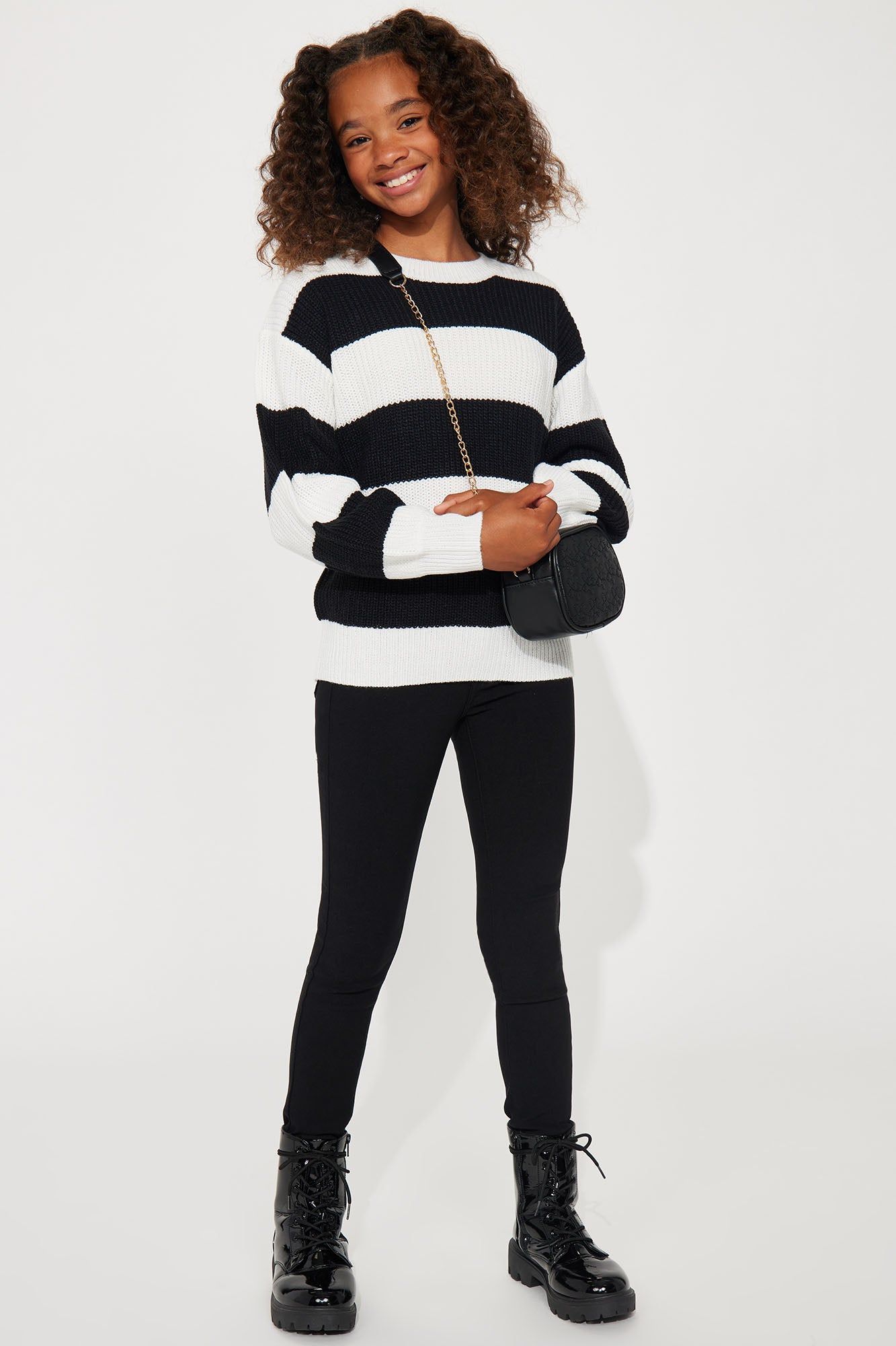 Mini Autumn Dreams Striped Sweater - Black/White sold by Fashion Nova product image thumbnail 2
