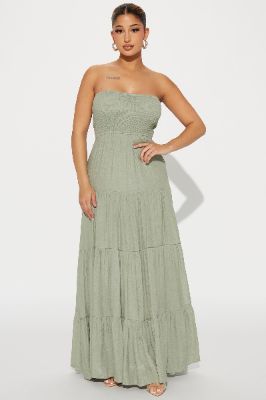 Juliette Tube Maxi Dress - Sage sold by Fashion Nova