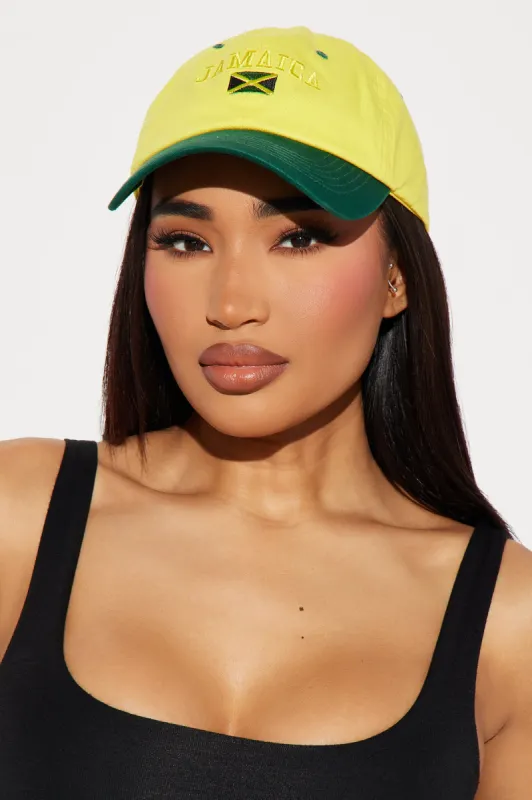 Jamaica Baseball Hat  - Yellow/combo sold by Fashion Nova