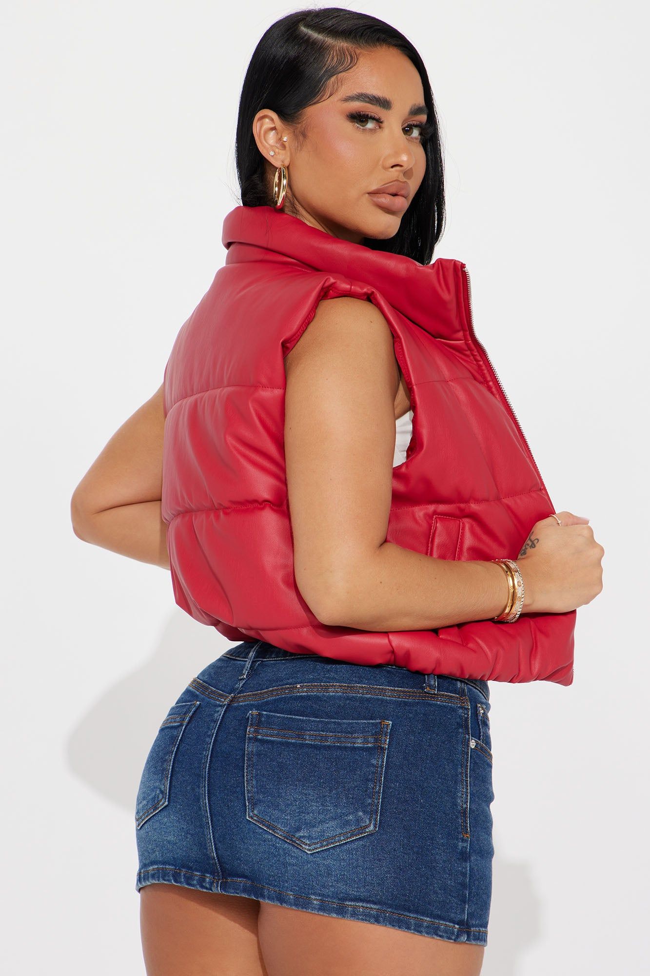 Take Your Shot Puffer Vest - Red sold by Fashion Nova product image thumbnail 3