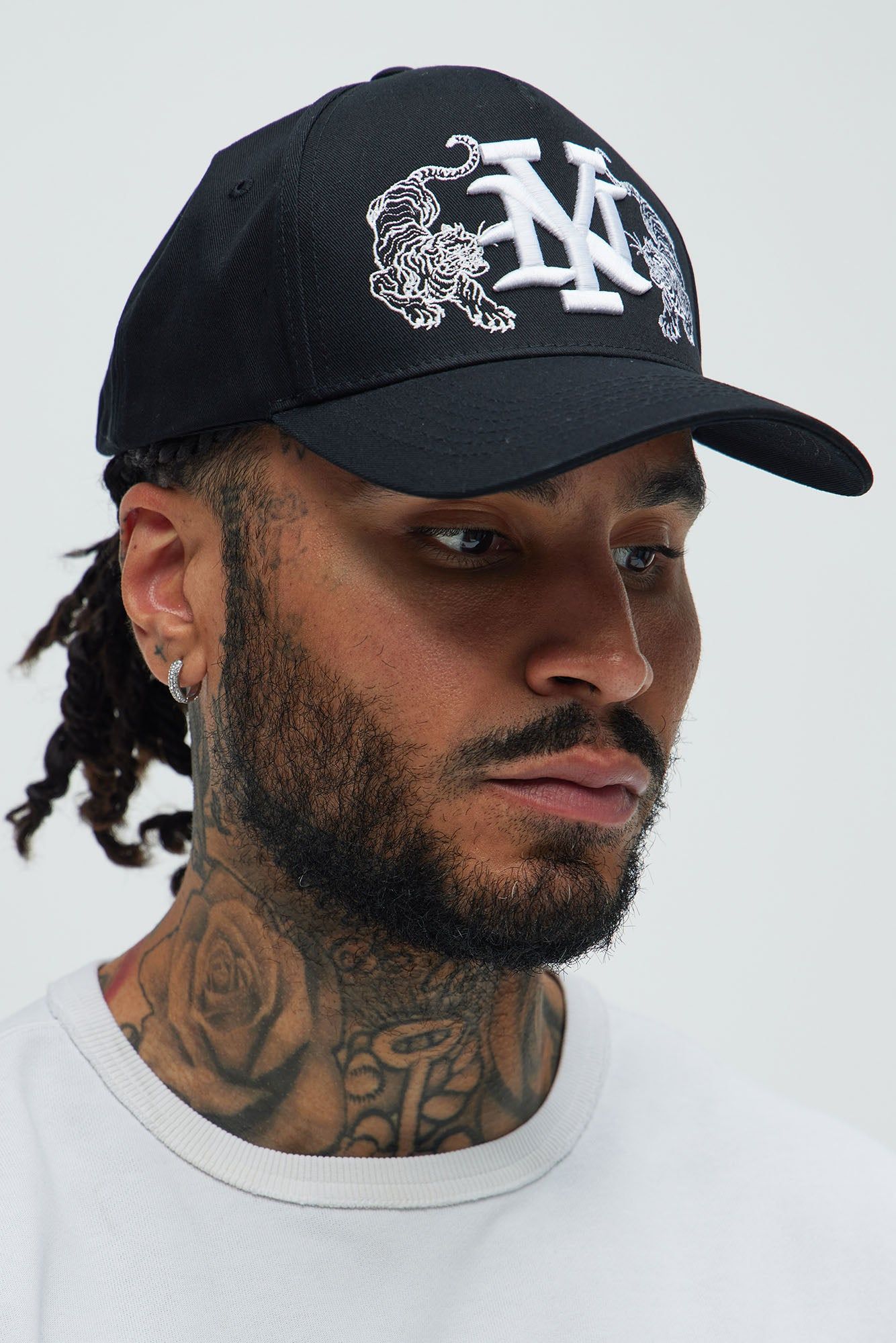 NY Twin Dragon Snapback Hat - Black sold by Fashion Nova