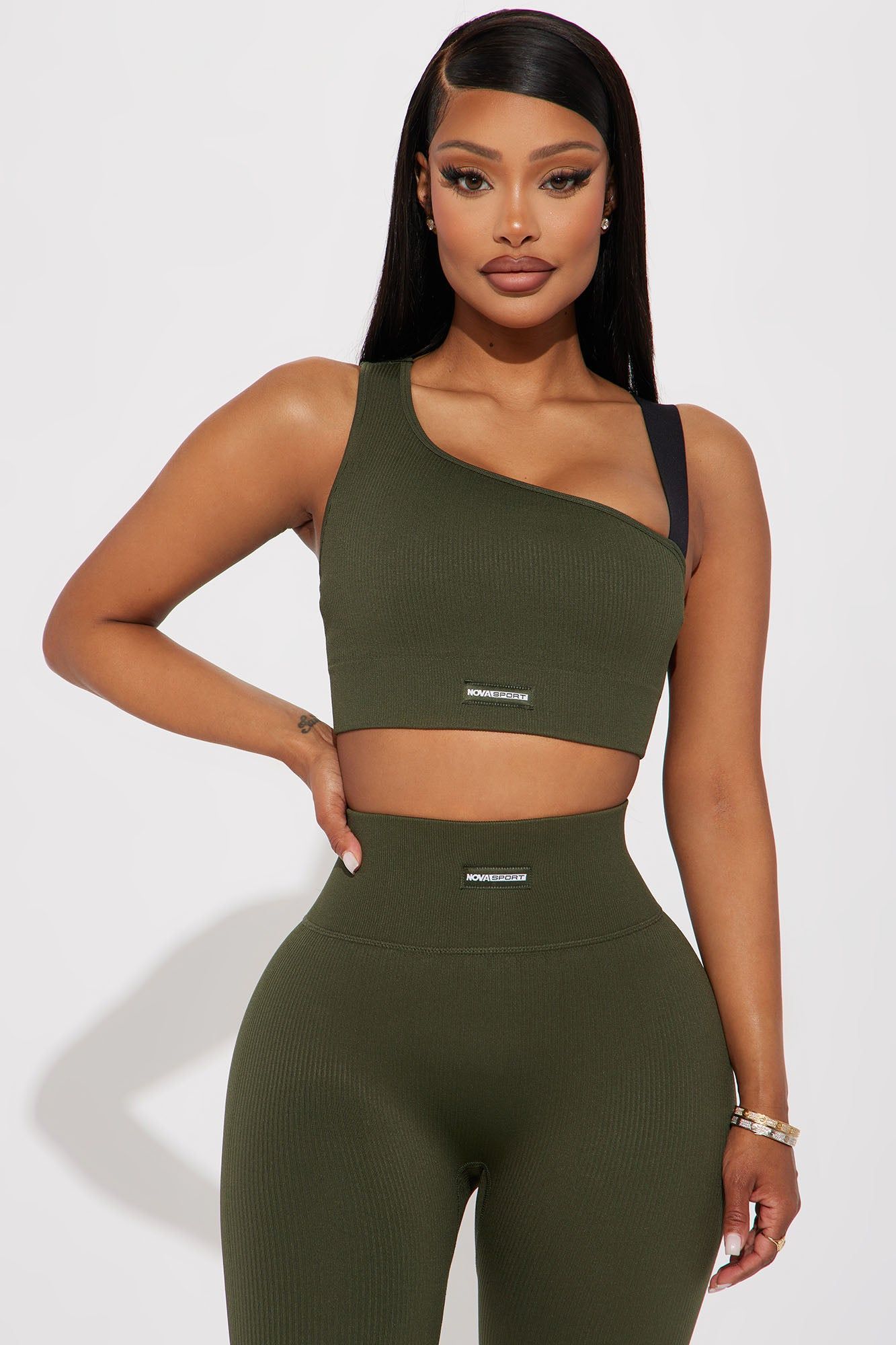 Effortless Ciera Ribbed Seamless Bra Top - Olive sold by Fashion Nova product image thumbnail 4