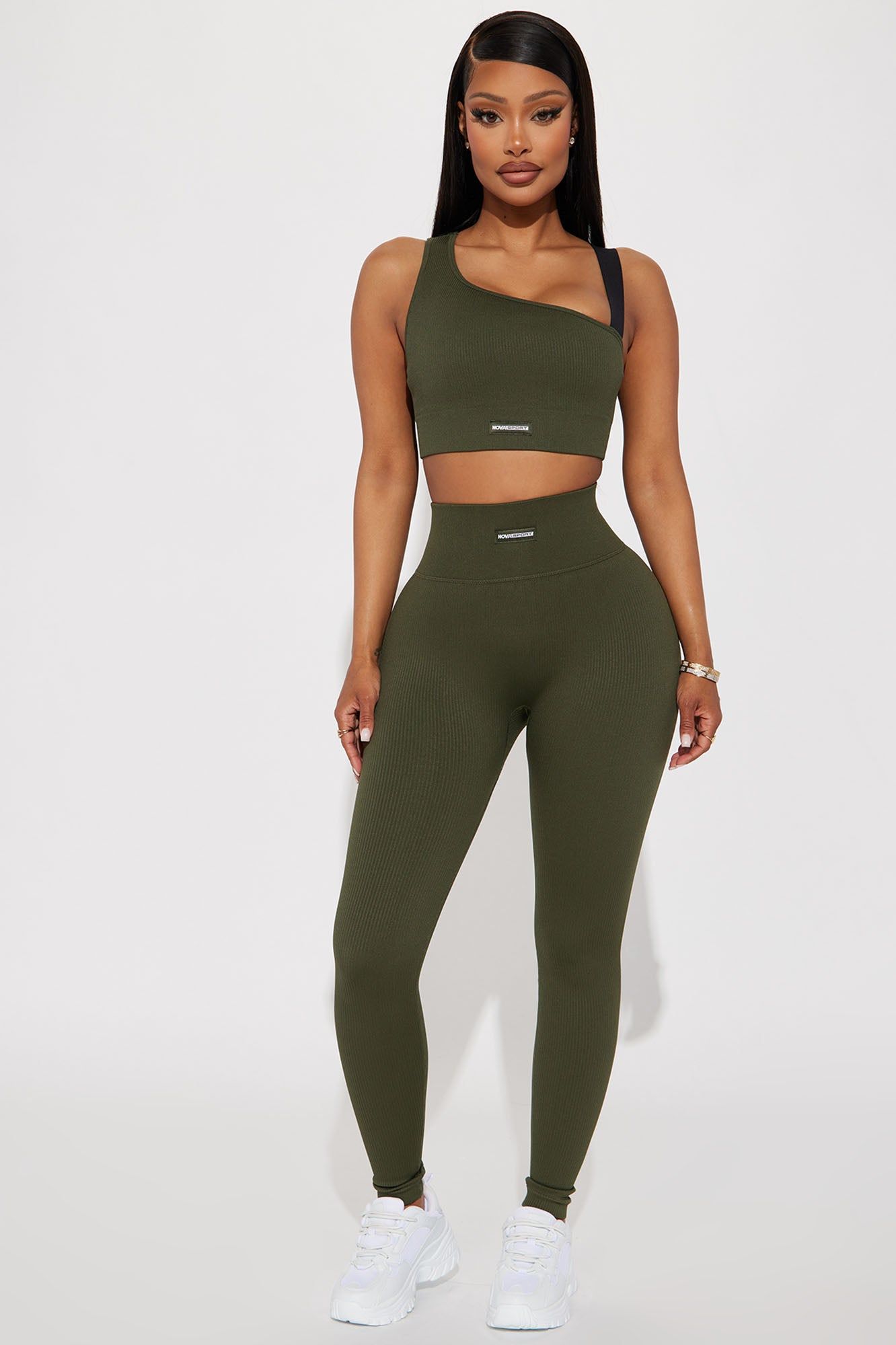 Effortless Ciera Ribbed Seamless Bra Top - Olive sold by Fashion Nova product image thumbnail 2