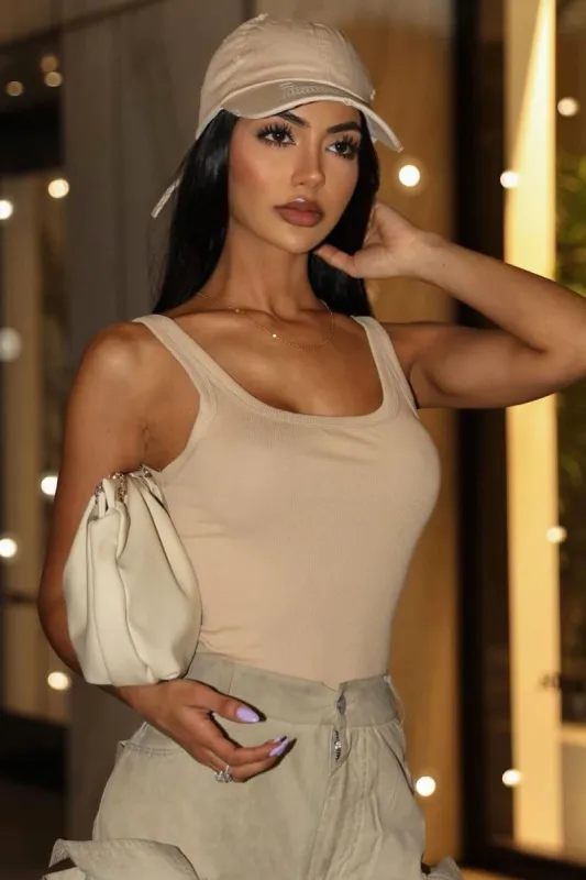 Distressed Baseball Hat - Khaki sold by Fashion Nova