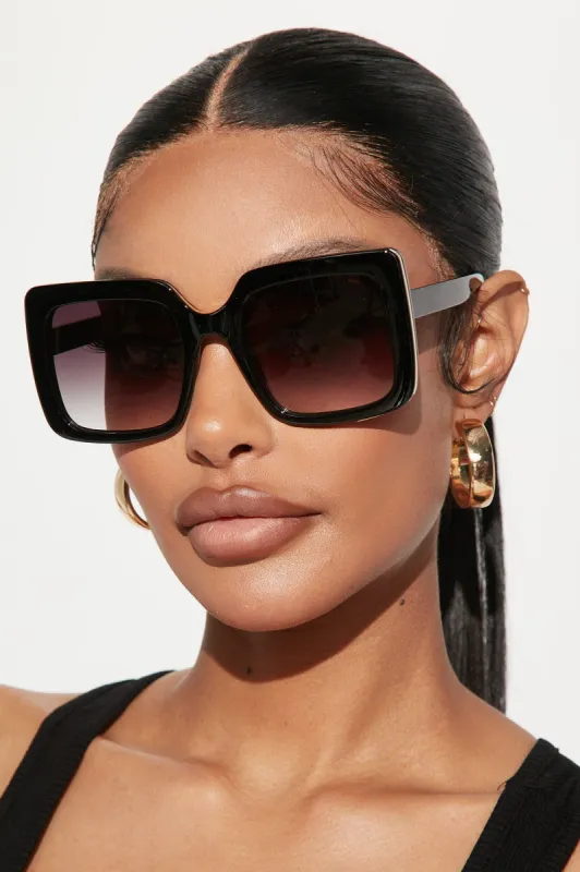 On My Best Behavior Sunglasses - Black sold by Fashion Nova