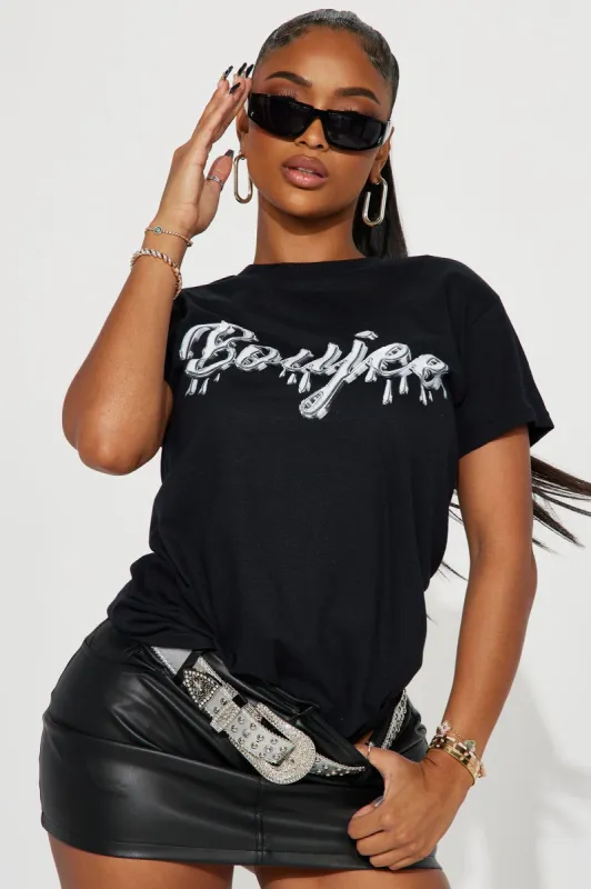 Boujee Chrome Graphic Tshirt - Black sold by Fashion Nova