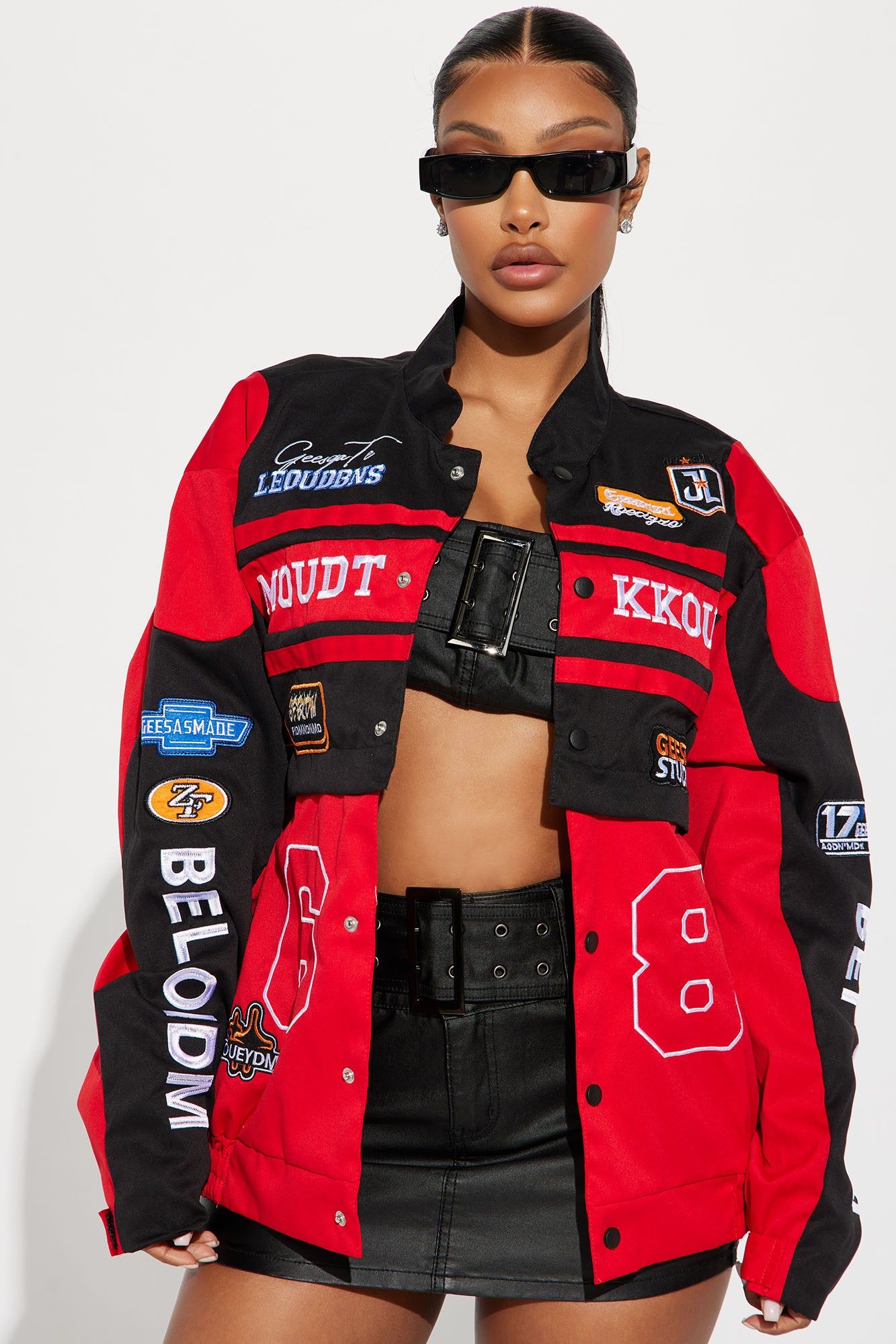 Cool Streets Bomber Jacket - Red sold by Fashion Nova