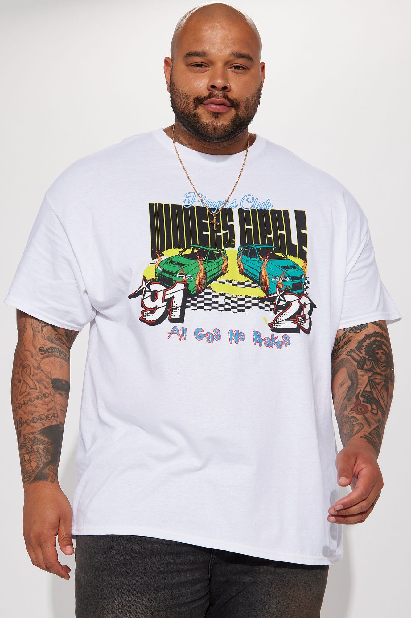 Players Circle Short Sleeve Tee - White sold by Fashion Nova product image thumbnail 2