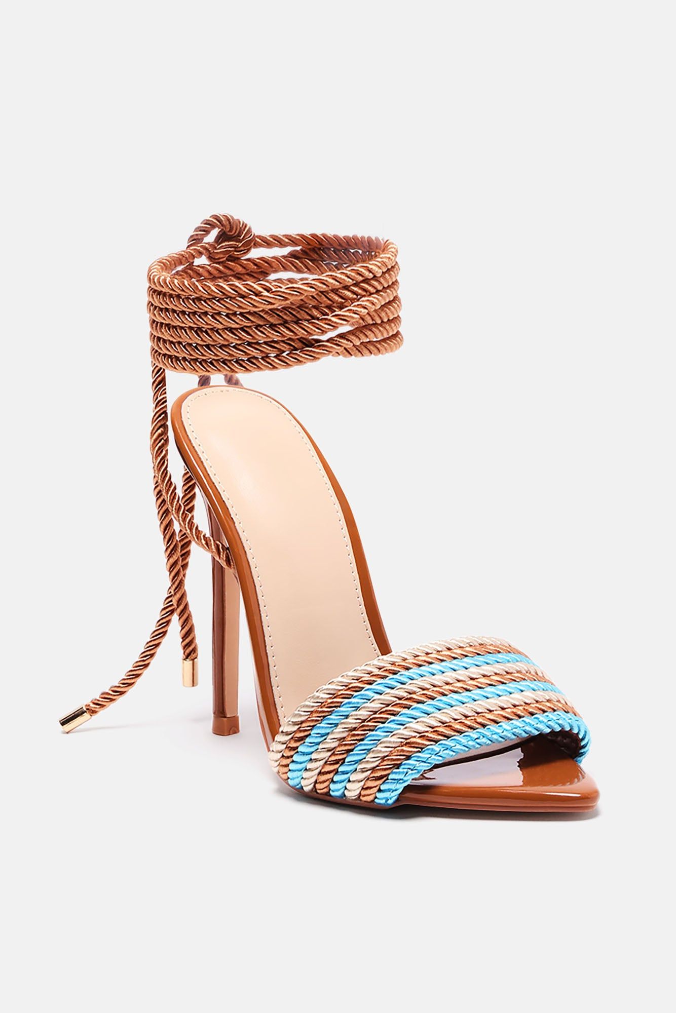 In The Mix Wrap Up Heels - Brown sold by Fashion Nova product image thumbnail 2