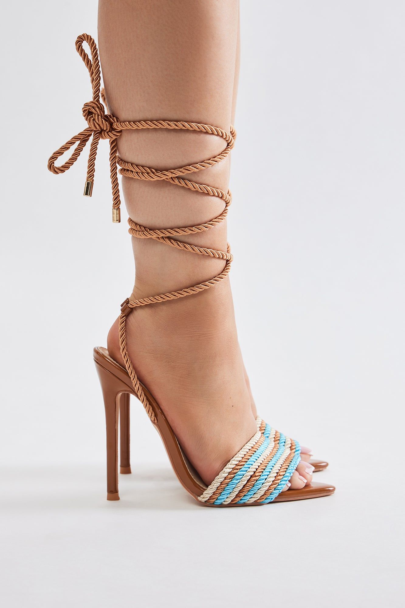 In The Mix Wrap Up Heels - Brown sold by Fashion Nova product image thumbnail 4
