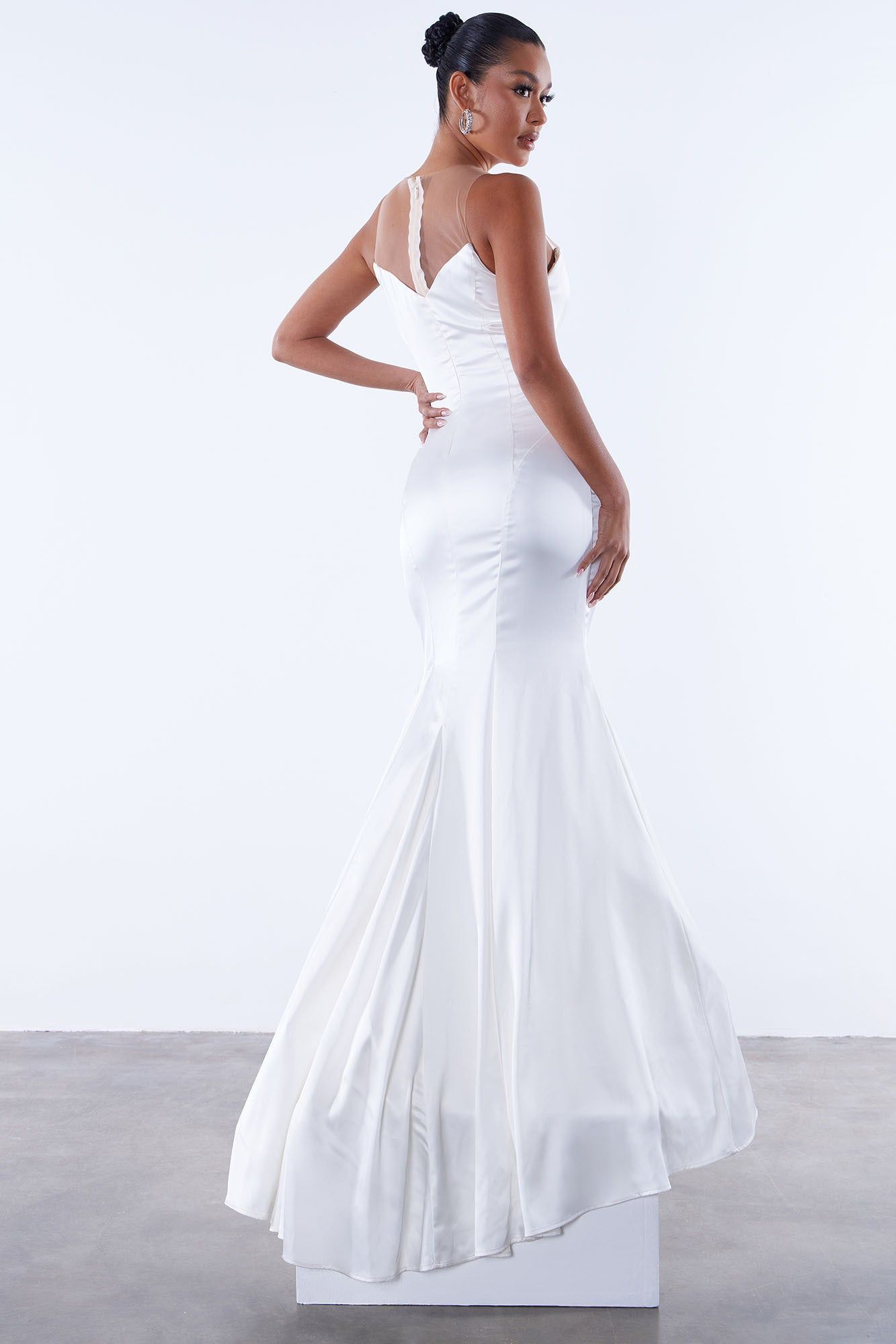Daniella Satin Gown - White sold by Fashion Nova product image thumbnail 4
