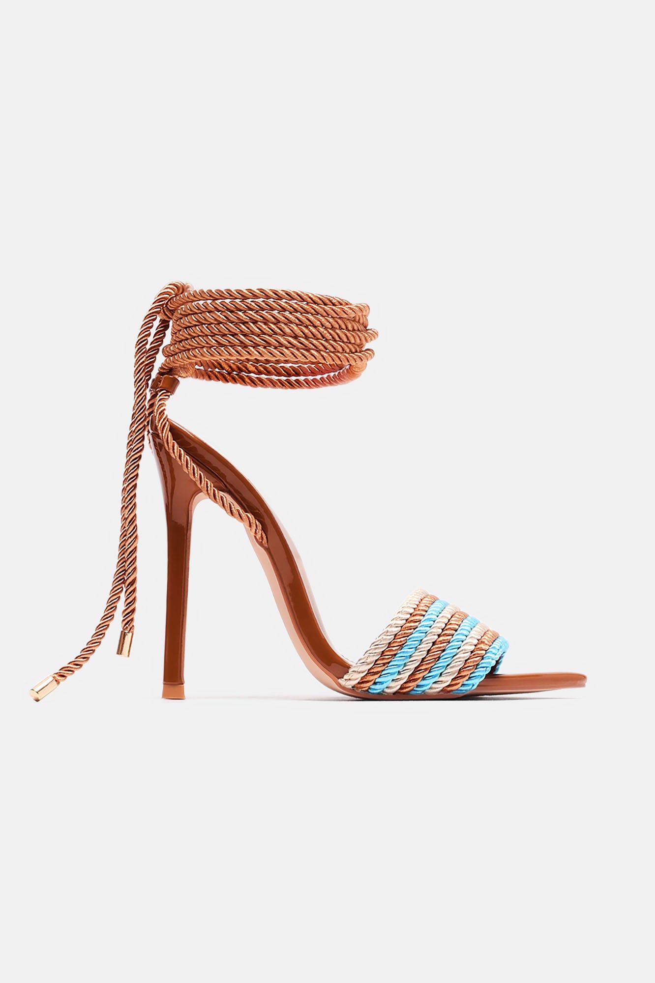 In The Mix Wrap Up Heels - Brown sold by Fashion Nova product image thumbnail 3