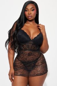 Still A Secret Lace Babydoll - Black sold by Fashion Nova