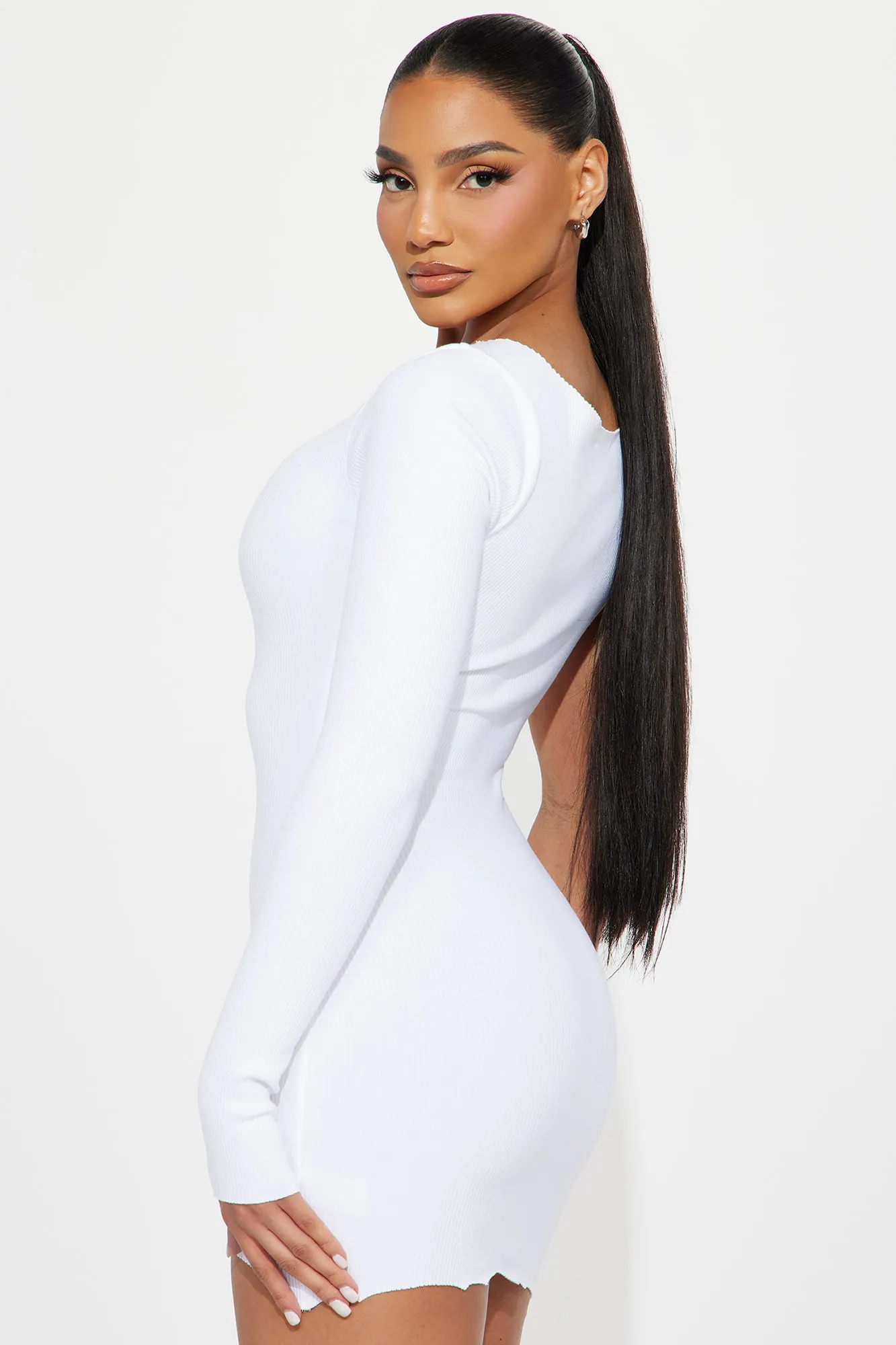 Brandi Snatched Mini Dress - White sold by Fashion Nova product image thumbnail 3