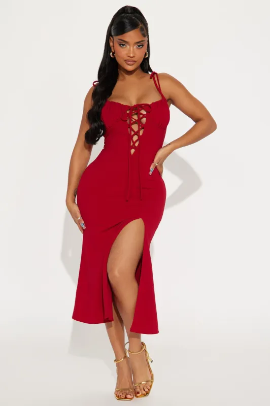 In Her Element Midi Dress - Red sold by Fashion Nova