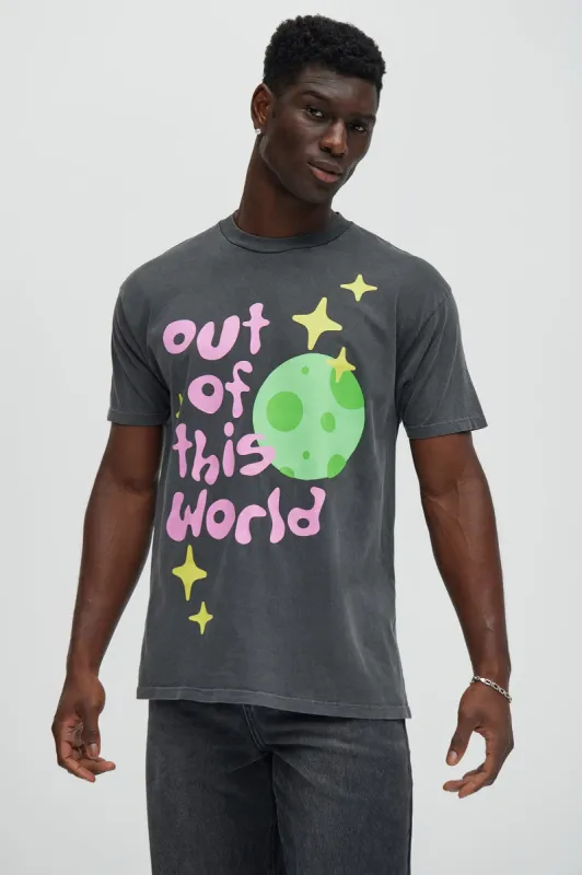 Vintage Out Of This World Short Sleeve Tee - Black sold by Fashion Nova
