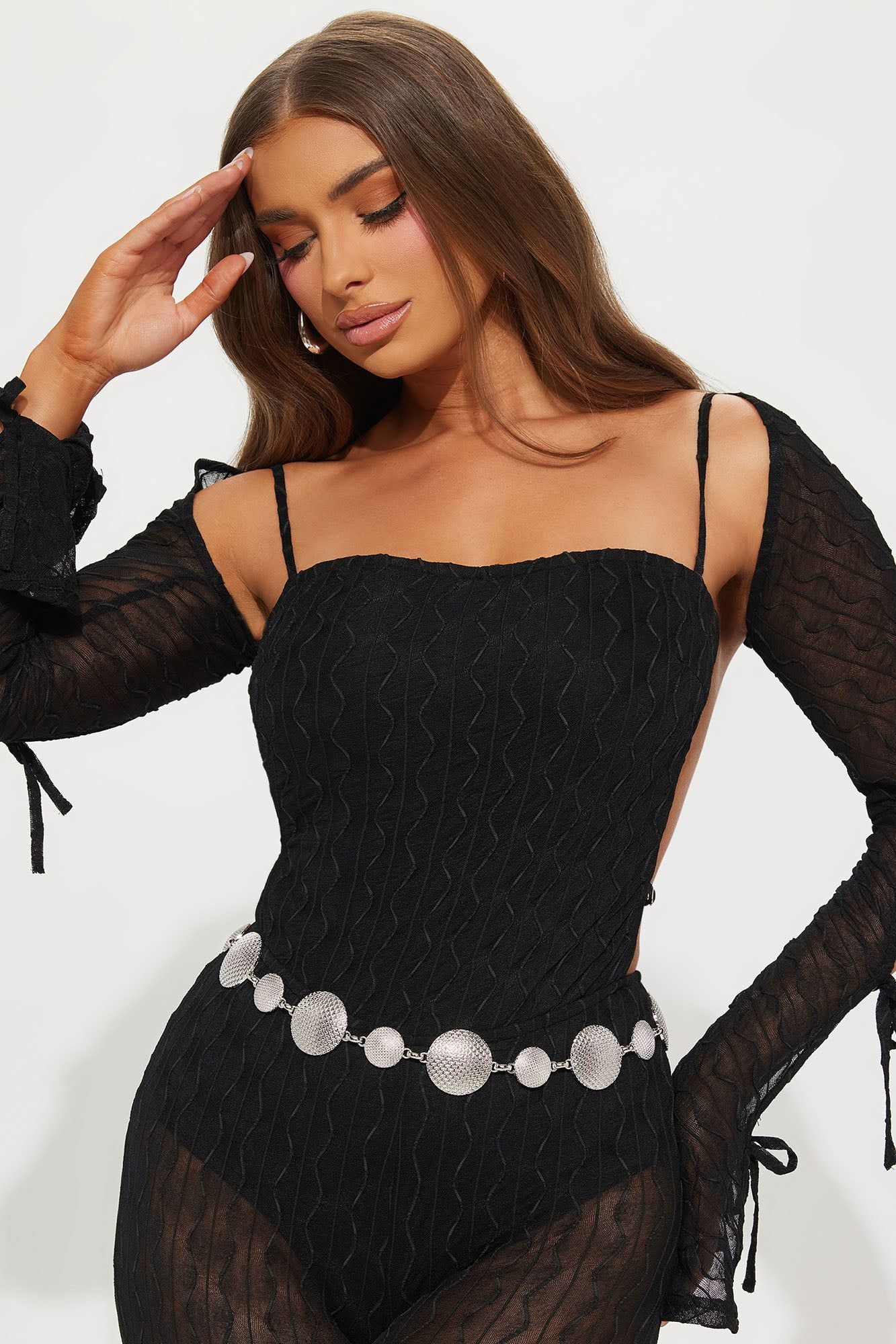 Big and Small Disco Doll Belt - Silver sold by Fashion Nova product image thumbnail 2