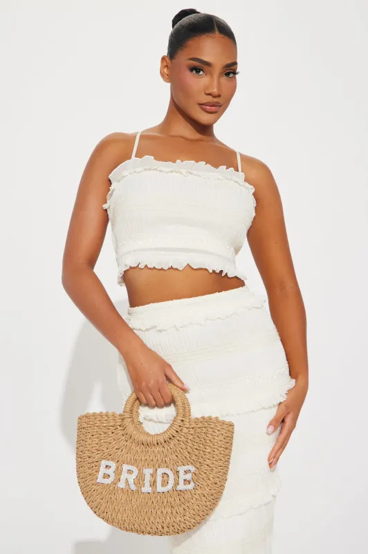 Cheers To The Bride Tote Bag  - Tan sold by Fashion Nova
