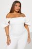 Dreaming In Ruffles Jumpsuit  - White sold by Fashion Nova