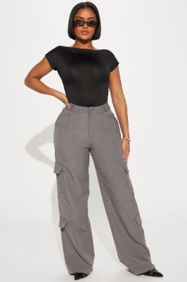 Workin' On It Cargo Trouser - Charcoal sold by Fashion Nova