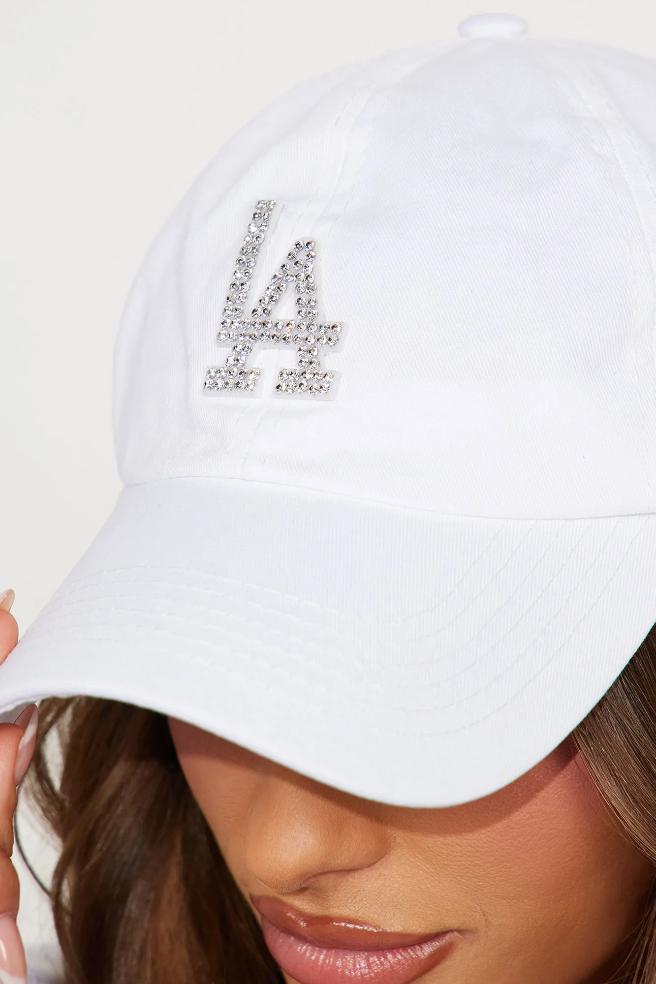 LA Rhinestone Baseball Hat - White sold by Fashion Nova product image thumbnail 2