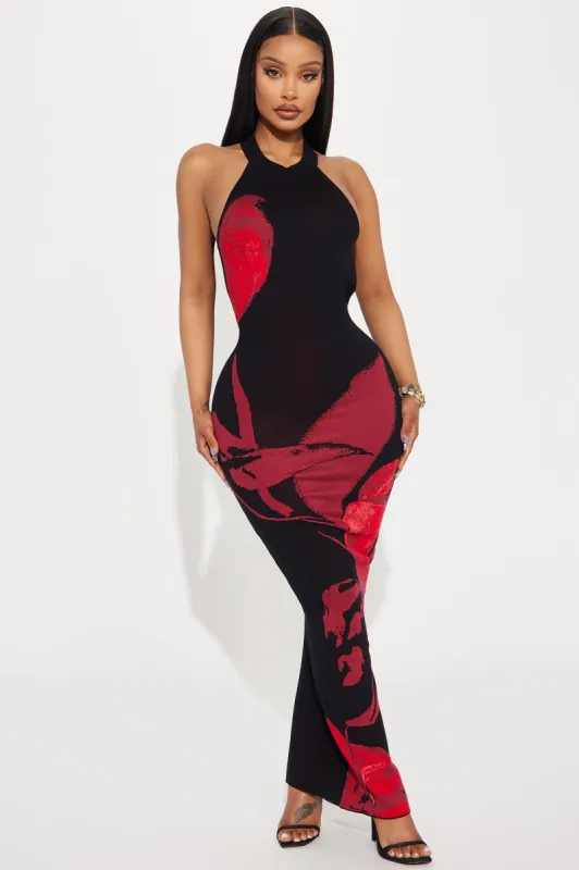 Raelyn Backless Maxi Dress - Black/combo sold by Fashion Nova