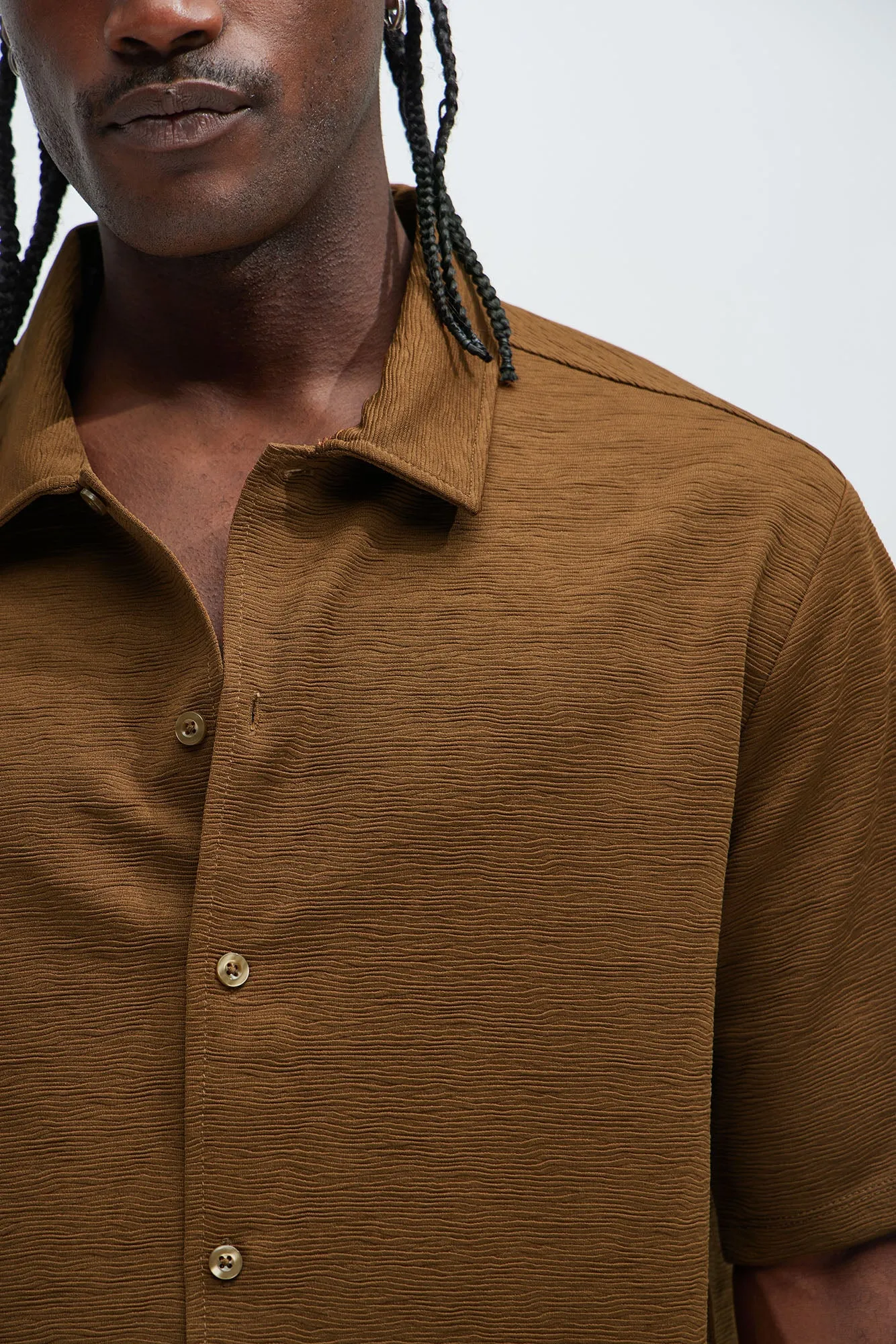 Blaze Textured Shirt - Brown sold by Fashion Nova product image thumbnail 3