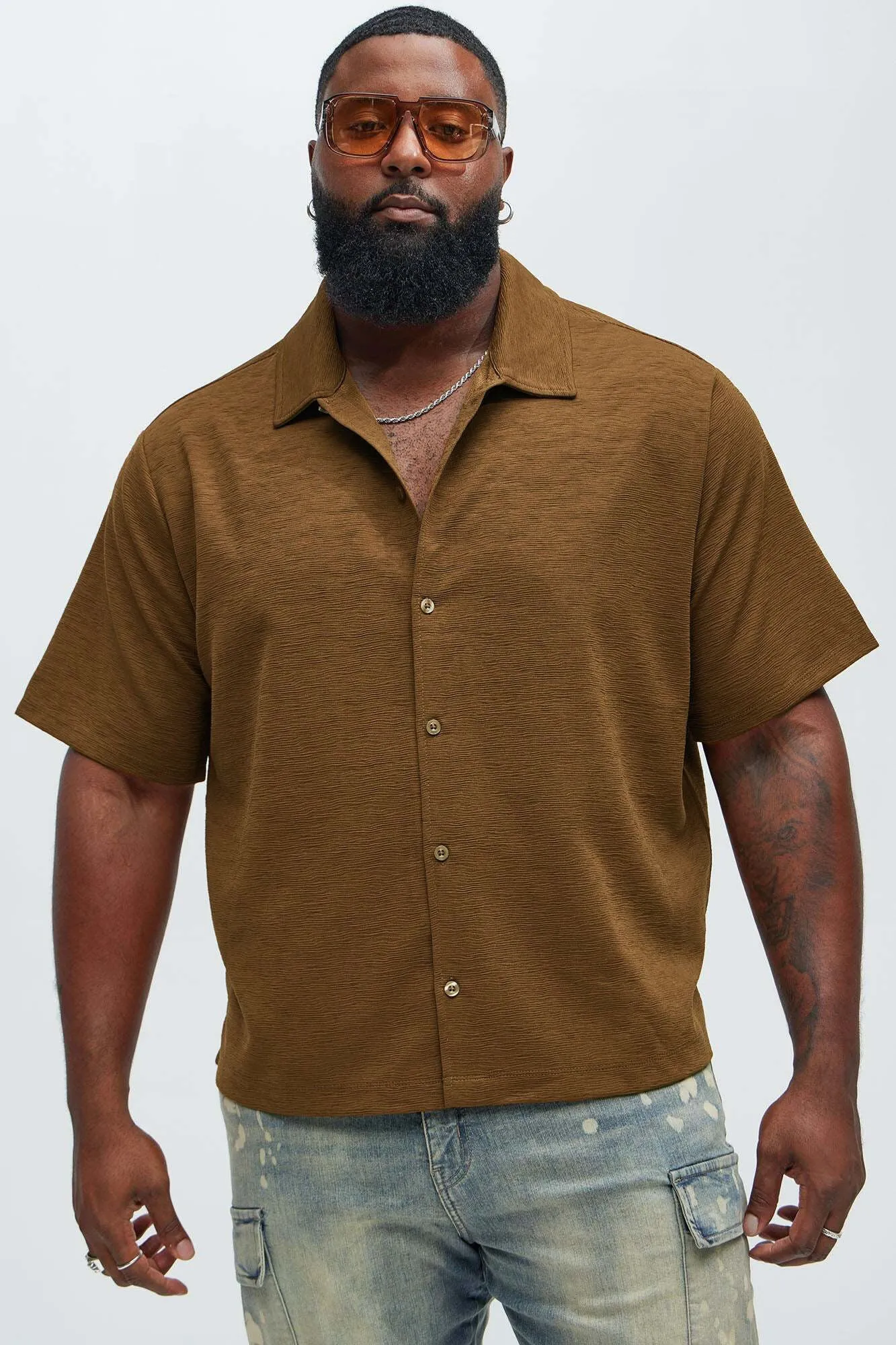 Blaze Textured Shirt - Brown sold by Fashion Nova product image thumbnail 5
