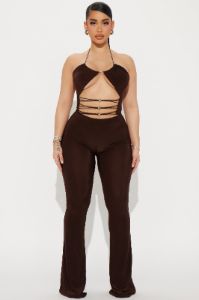 Sassy Mood Pant Set - Brown sold by Fashion Nova