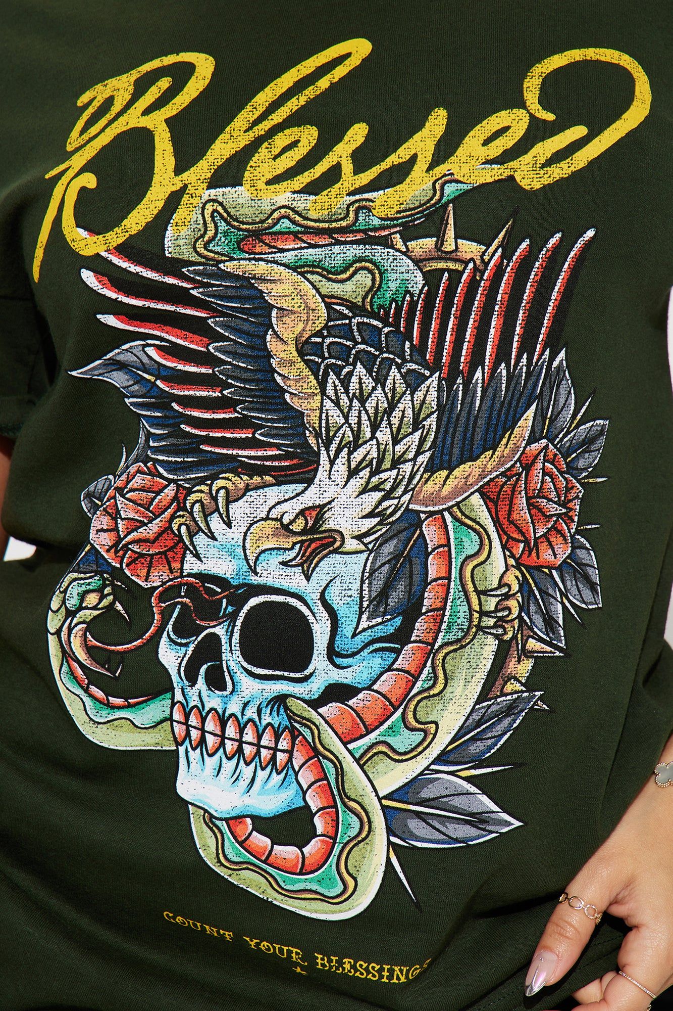 Blessed Graphic Tshirt - Green sold by Fashion Nova product image thumbnail 3