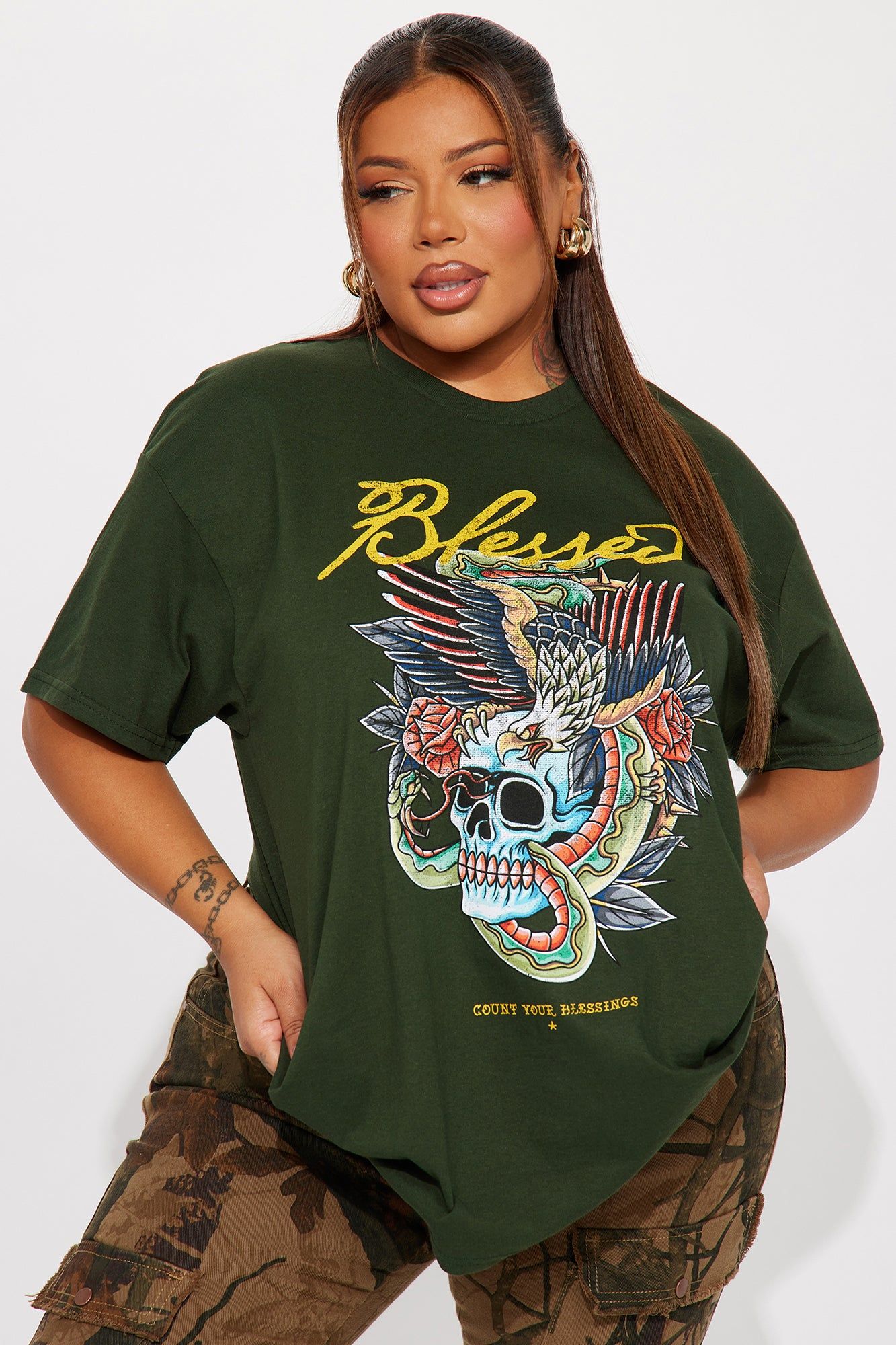Blessed Graphic Tshirt - Green sold by Fashion Nova product image thumbnail 4