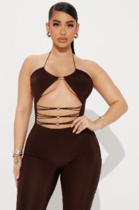 Sassy Mood Pant Set - Brown sold by Fashion Nova