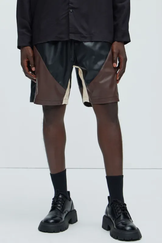 Isley Racing Shorts - Black/Brown sold by Fashion Nova