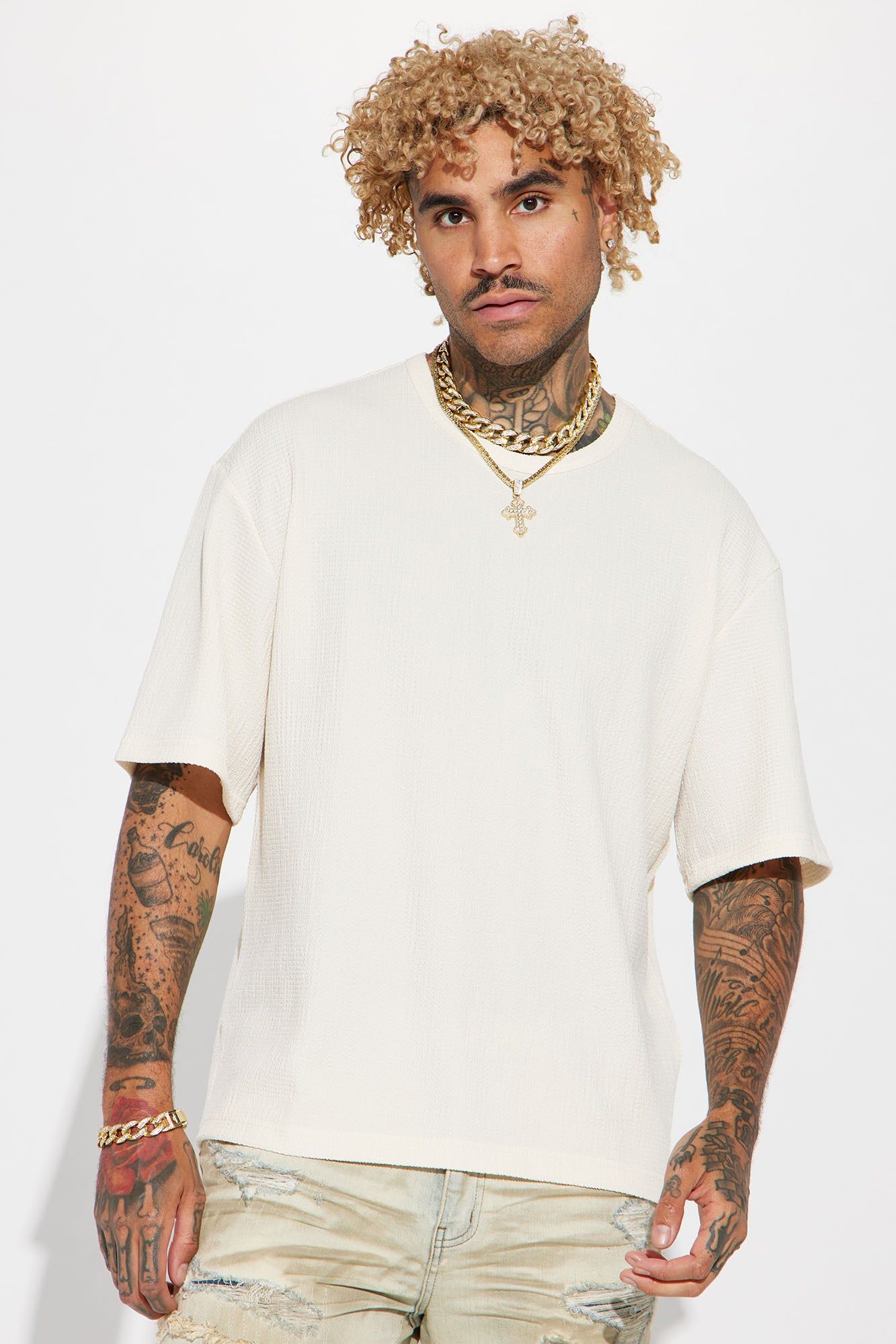 The Forest Drive Short Sleeve Crew Tee - Cream sold by Fashion Nova